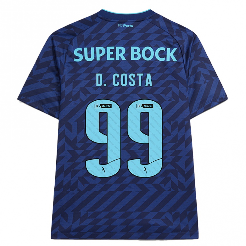 Kinder Fußball Diogo Costa #99 Marineblau Ausweichtrikot Trikot 2024/25 T-Shirt Luxemburg