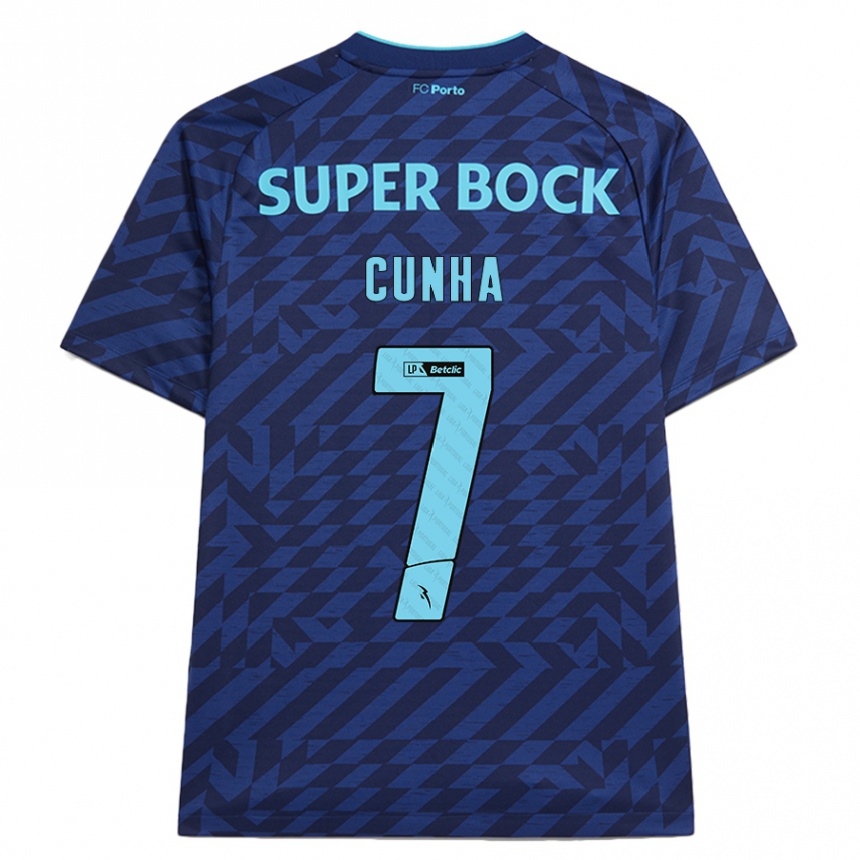 Kinder Fußball Duarte Cunha #7 Marineblau Ausweichtrikot Trikot 2024/25 T-Shirt Luxemburg