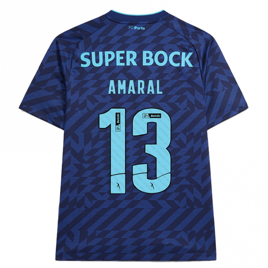 Kinder Fußball Fábio Amaral #13 Marineblau Ausweichtrikot Trikot 2024/25 T-Shirt Luxemburg