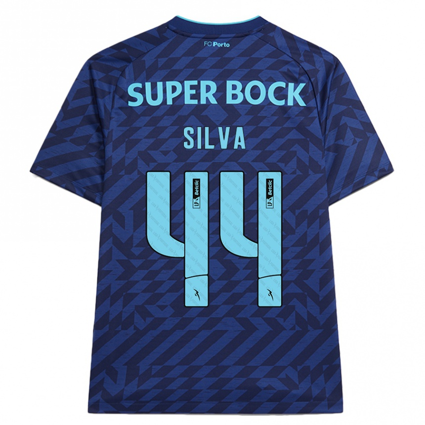 Kinder Fußball Felipe Silva #44 Marineblau Ausweichtrikot Trikot 2024/25 T-Shirt Luxemburg