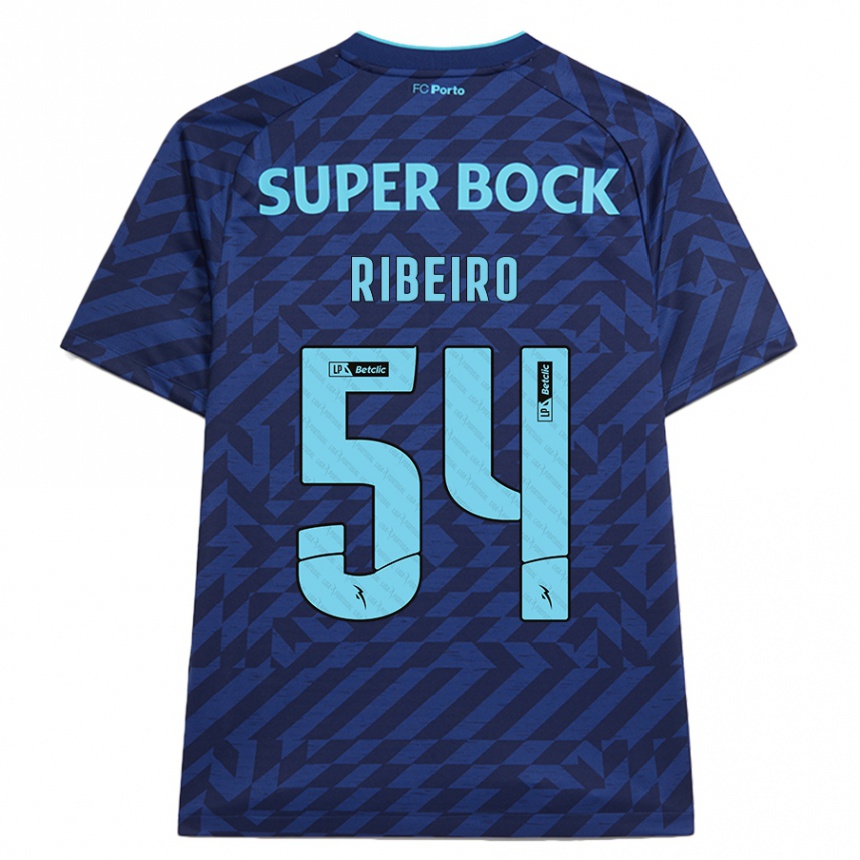 Kinder Fußball António Ribeiro #54 Marineblau Ausweichtrikot Trikot 2024/25 T-Shirt Luxemburg