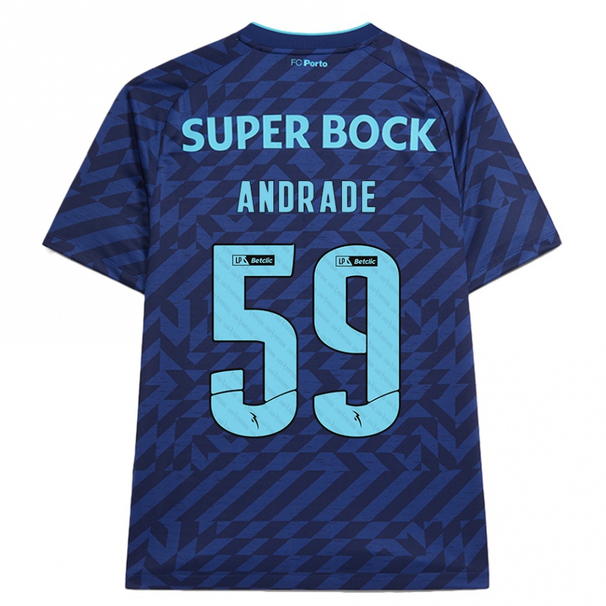 Kinder Fußball Tiago Andrade #59 Marineblau Ausweichtrikot Trikot 2024/25 T-Shirt Luxemburg