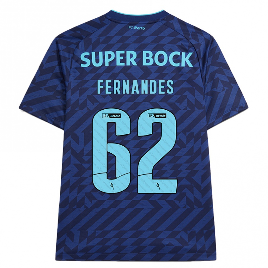 Kinder Fußball Rodrigo Fernandes #62 Marineblau Ausweichtrikot Trikot 2024/25 T-Shirt Luxemburg