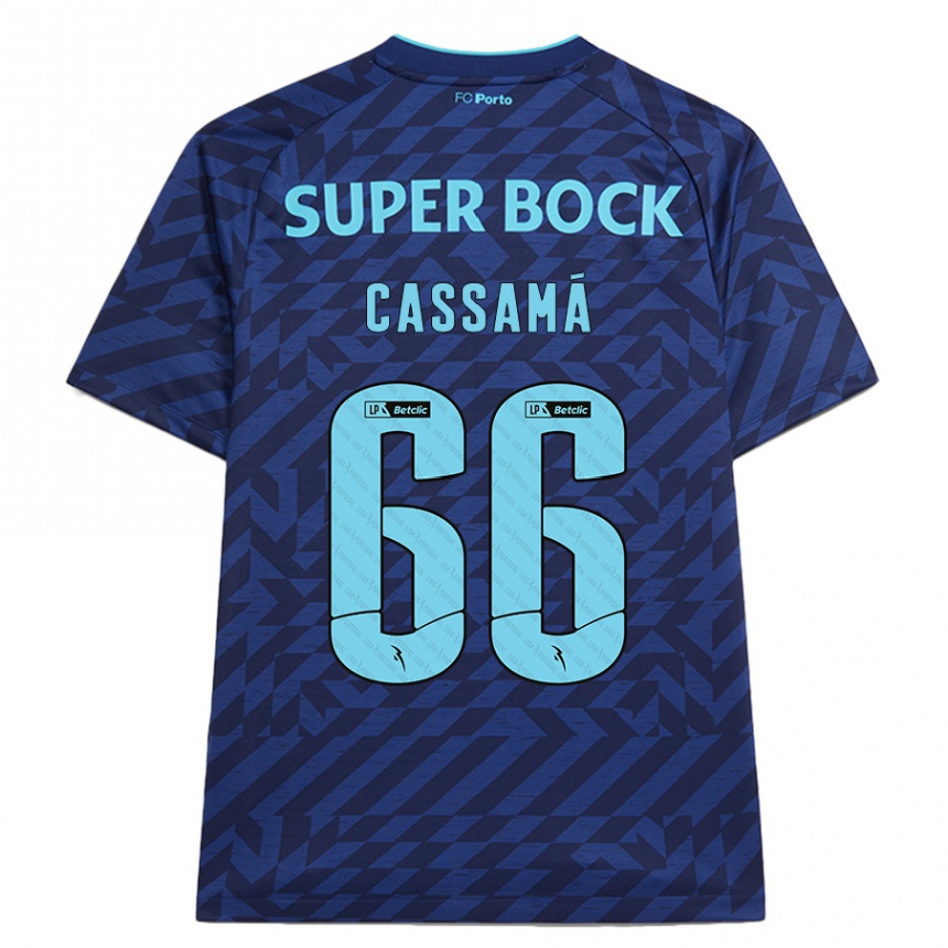 Kinder Fußball Adramane Cassamá #66 Marineblau Ausweichtrikot Trikot 2024/25 T-Shirt Luxemburg