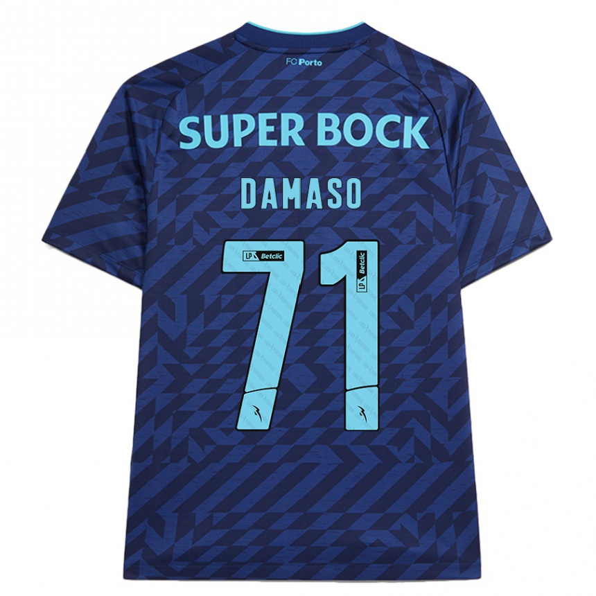 Kinder Fußball Nico Damaso #71 Marineblau Ausweichtrikot Trikot 2024/25 T-Shirt Luxemburg