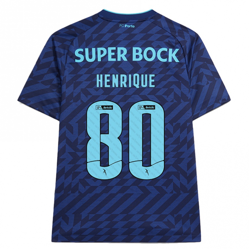 Kinder Fußball Kaio Henrique #80 Marineblau Ausweichtrikot Trikot 2024/25 T-Shirt Luxemburg