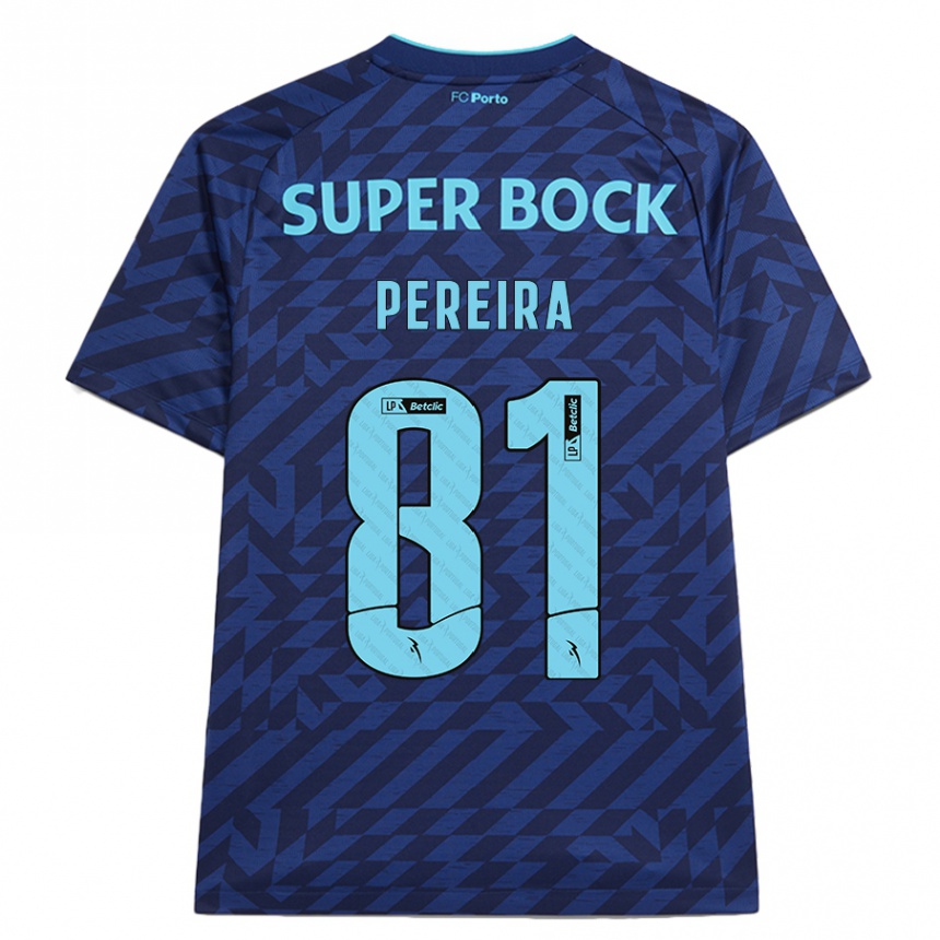 Kinder Fußball Martim Pereira #81 Marineblau Ausweichtrikot Trikot 2024/25 T-Shirt Luxemburg