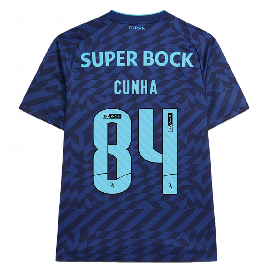 Kinder Fußball Martim Cunha #84 Marineblau Ausweichtrikot Trikot 2024/25 T-Shirt Luxemburg