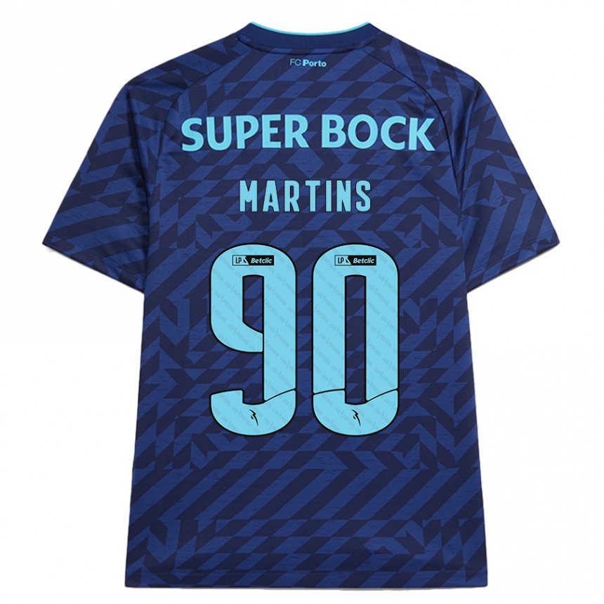 Kinder Fußball Gil Martins #90 Marineblau Ausweichtrikot Trikot 2024/25 T-Shirt Luxemburg