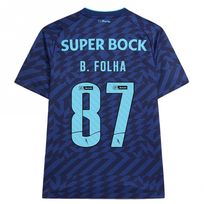 Kinder Fußball Bernardo Folha #87 Marineblau Ausweichtrikot Trikot 2024/25 T-Shirt Luxemburg