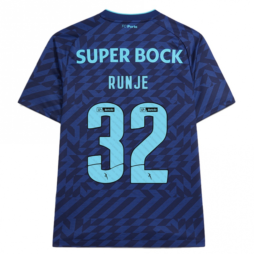 Kinder Fußball Roko Runje #32 Marineblau Ausweichtrikot Trikot 2024/25 T-Shirt Luxemburg