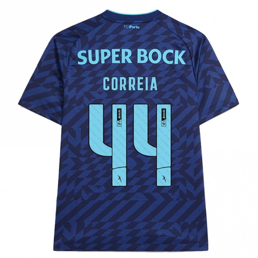 Kinder Fußball Romain Correia #44 Marineblau Ausweichtrikot Trikot 2024/25 T-Shirt Luxemburg