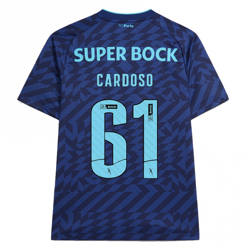 Kinder Fußball Ivan Cardoso #61 Marineblau Ausweichtrikot Trikot 2024/25 T-Shirt Luxemburg