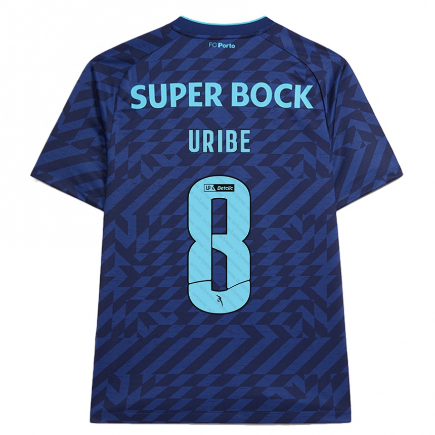 Kinder Fußball Mateus Uribe #8 Marineblau Ausweichtrikot Trikot 2024/25 T-Shirt Luxemburg