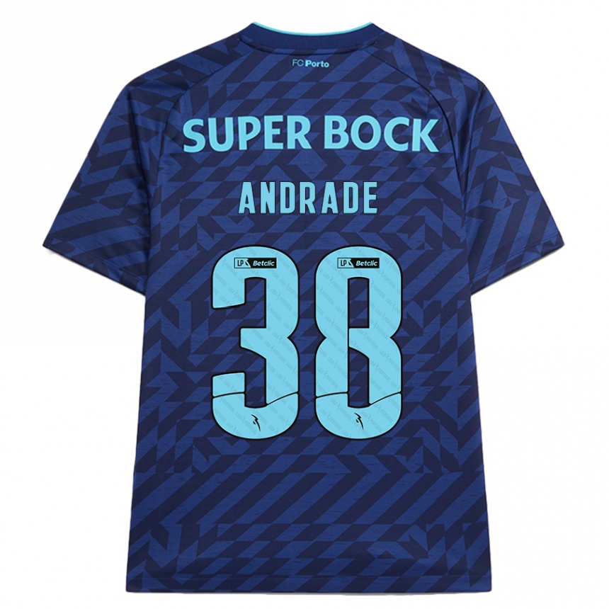 Kinder Fußball Fernando Andrade #38 Marineblau Ausweichtrikot Trikot 2024/25 T-Shirt Luxemburg