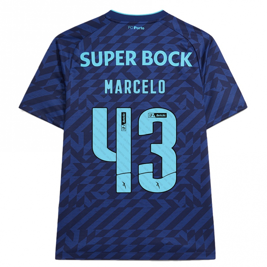 Kinder Fußball Joao Marcelo #43 Marineblau Ausweichtrikot Trikot 2024/25 T-Shirt Luxemburg