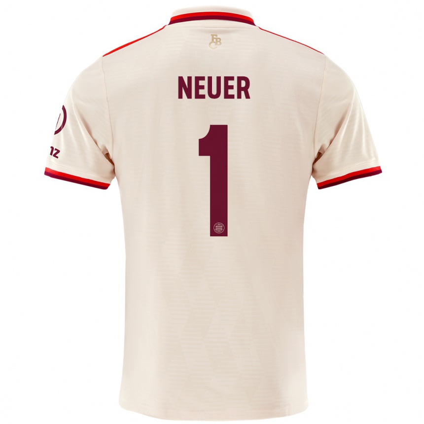 Kinder Fußball Manuel Neuer #1 Leinen Ausweichtrikot Trikot 2024/25 T-Shirt Luxemburg