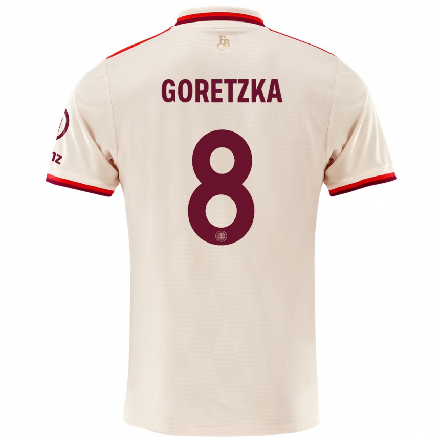 Kinder Fußball Leon Goretzka #8 Leinen Ausweichtrikot Trikot 2024/25 T-Shirt Luxemburg