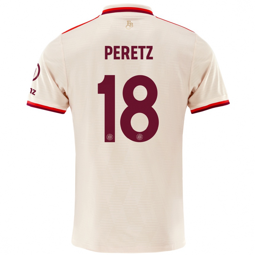 Kinder Fußball Daniel Peretz #18 Leinen Ausweichtrikot Trikot 2024/25 T-Shirt Luxemburg