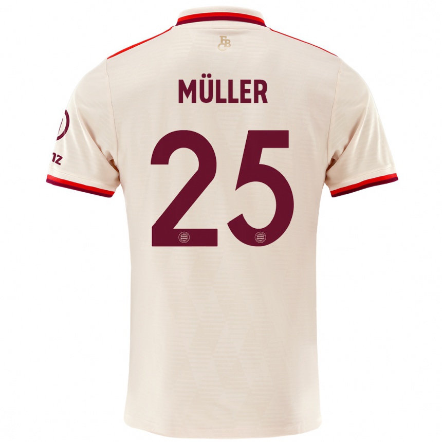 Kinder Fußball Thomas Muller #25 Leinen Ausweichtrikot Trikot 2024/25 T-Shirt Luxemburg