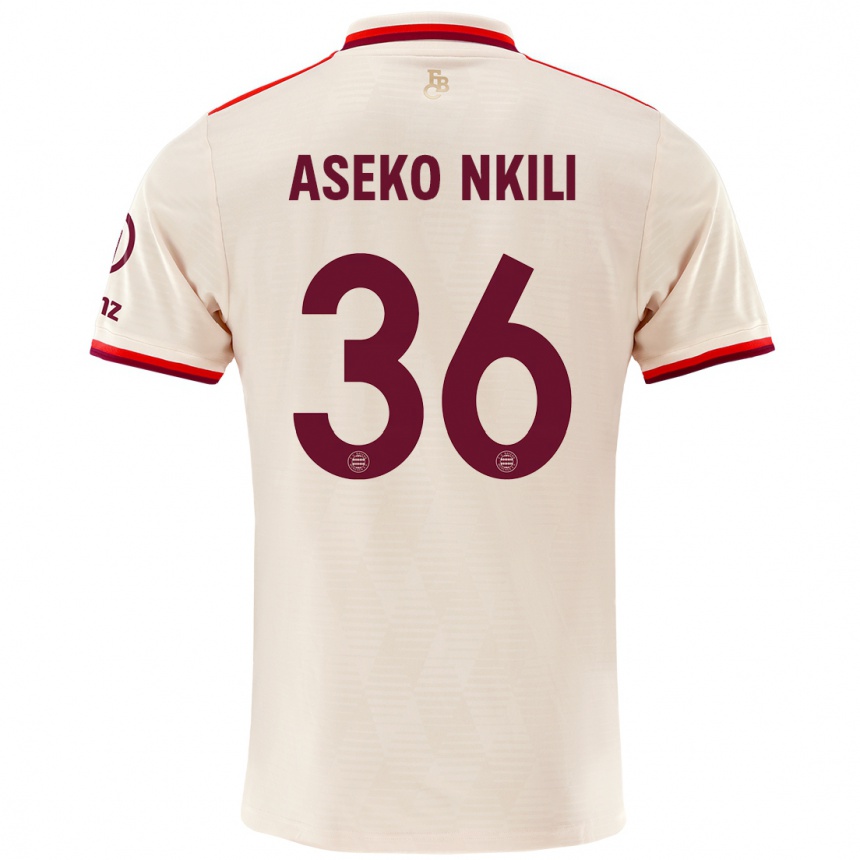 Kinder Fußball Noel Aseko Nkili #36 Leinen Ausweichtrikot Trikot 2024/25 T-Shirt Luxemburg