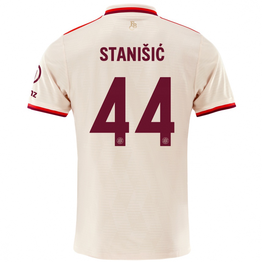 Kinder Fußball Josip Stanisic #44 Leinen Ausweichtrikot Trikot 2024/25 T-Shirt Luxemburg