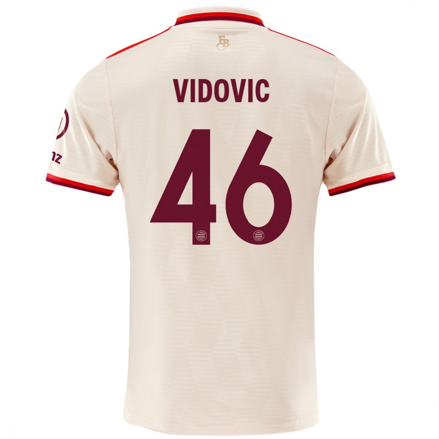 Kinder Fußball Gabriel Vidovic #46 Leinen Ausweichtrikot Trikot 2024/25 T-Shirt Luxemburg