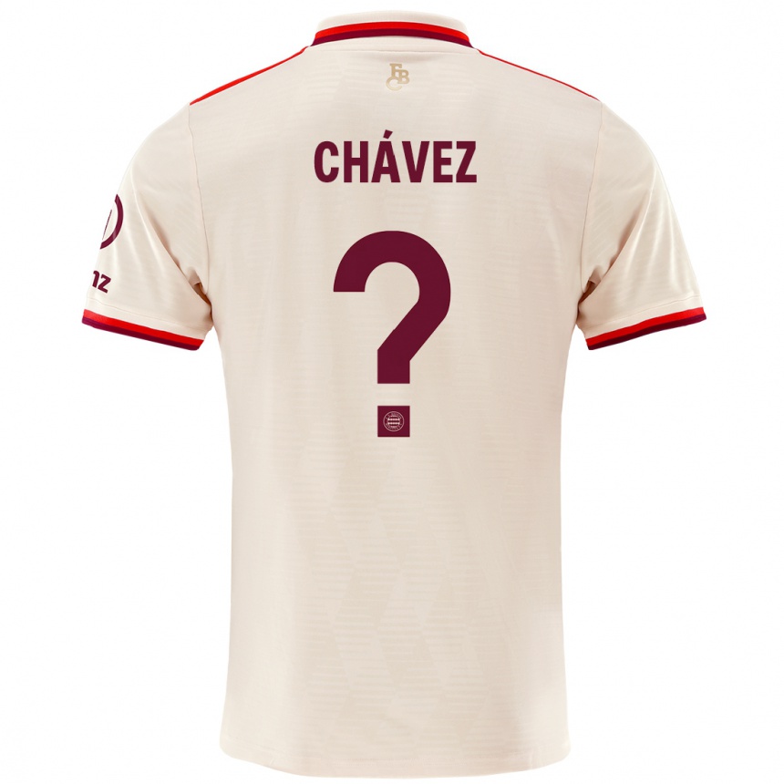 Kinder Fußball Felipe Chávez #0 Leinen Ausweichtrikot Trikot 2024/25 T-Shirt Luxemburg