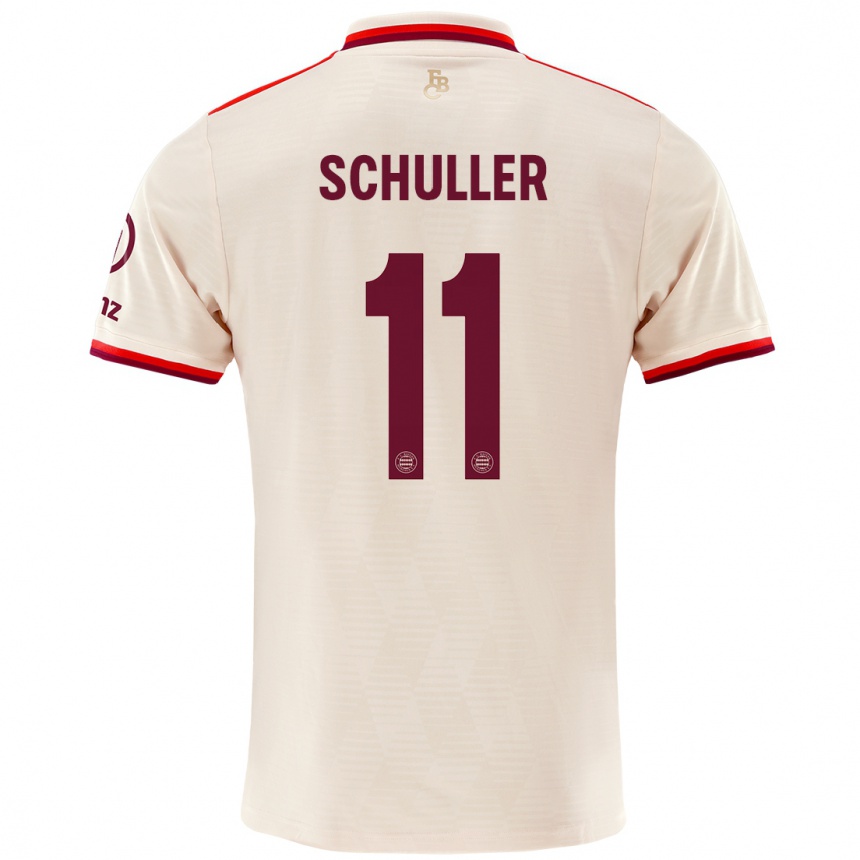 Kinder Fußball Lea Schuller #11 Leinen Ausweichtrikot Trikot 2024/25 T-Shirt Luxemburg