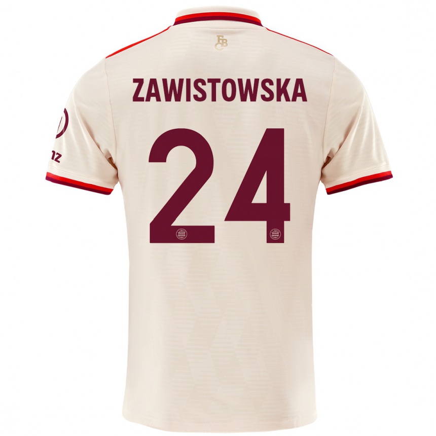 Kinder Fußball Weronika Zawistowska #24 Leinen Ausweichtrikot Trikot 2024/25 T-Shirt Luxemburg