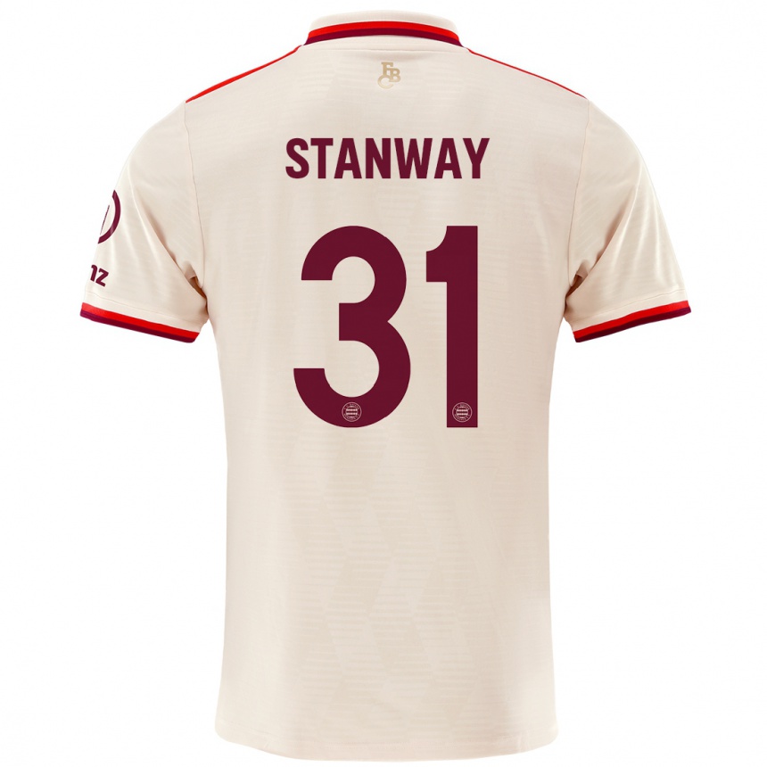 Kinder Fußball Georgia Stanway #31 Leinen Ausweichtrikot Trikot 2024/25 T-Shirt Luxemburg