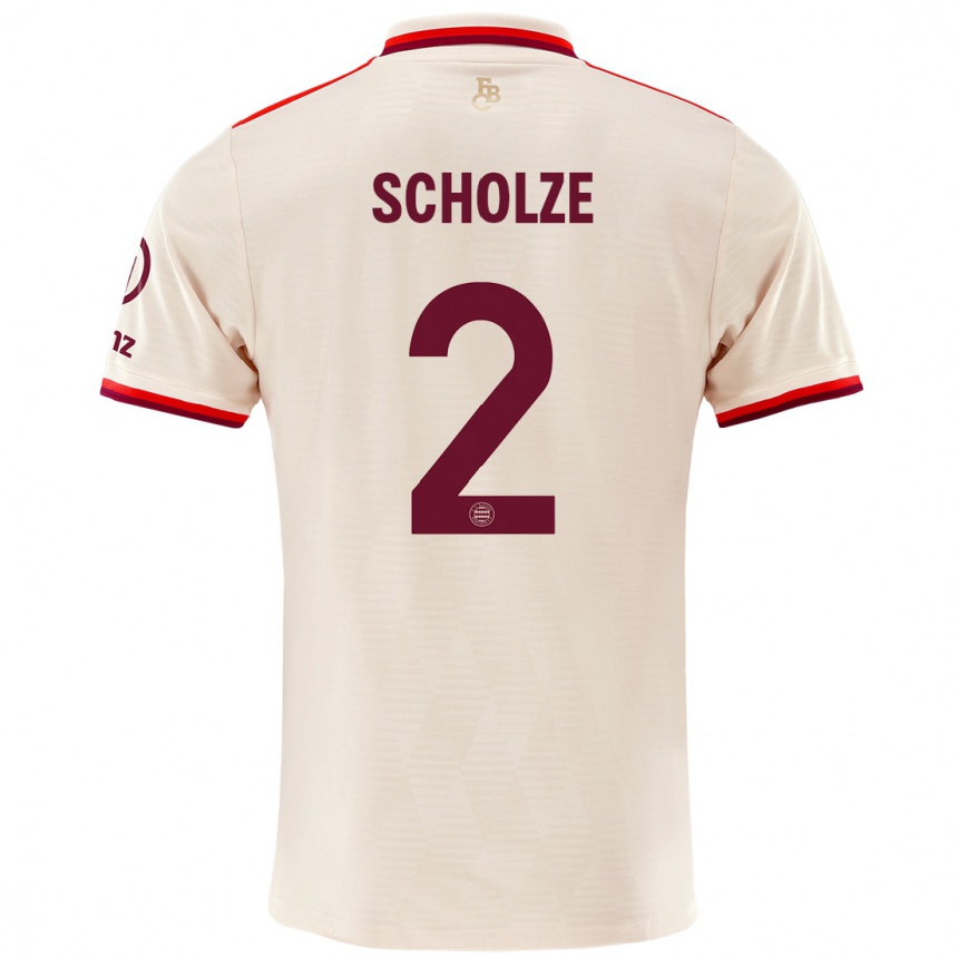 Kinder Fußball Max Scholze #2 Leinen Ausweichtrikot Trikot 2024/25 T-Shirt Luxemburg