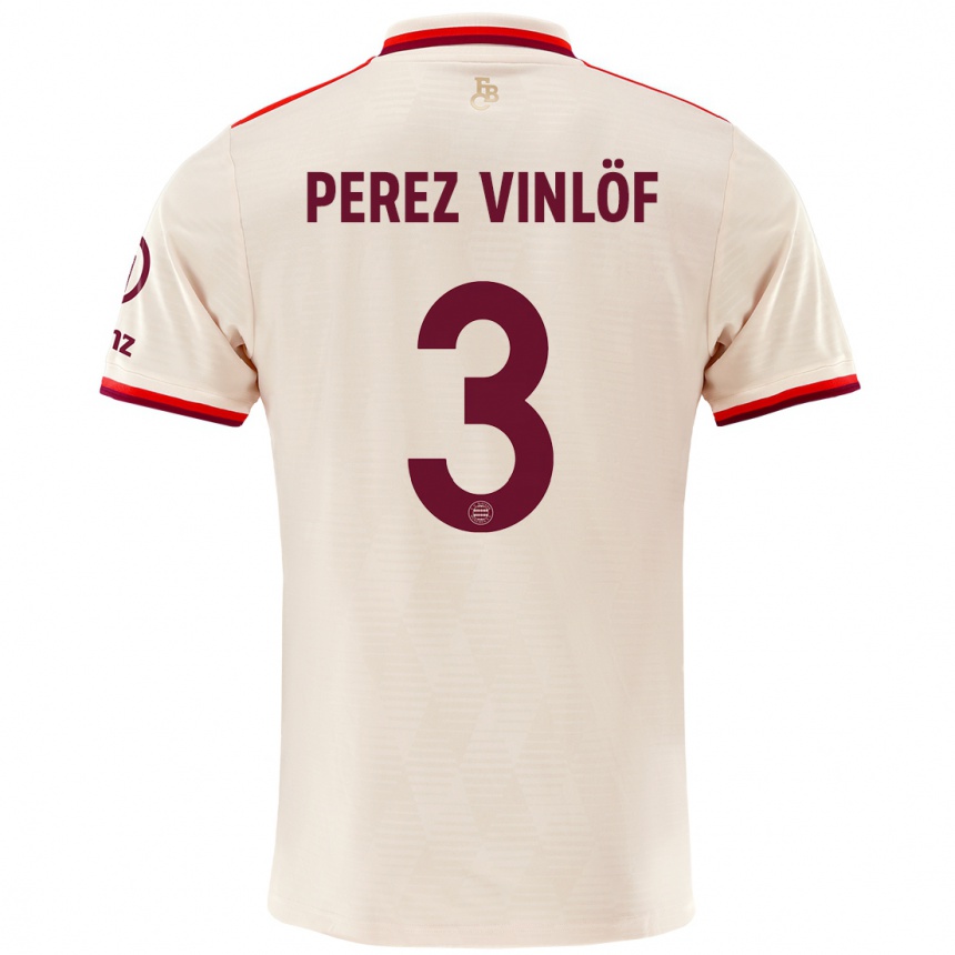 Kinder Fußball Matteo Perez Vinlöf #3 Leinen Ausweichtrikot Trikot 2024/25 T-Shirt Luxemburg