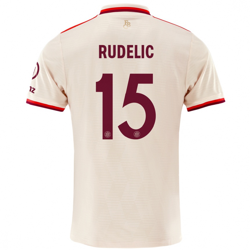 Kinder Fußball Ivana Rudelic #15 Leinen Ausweichtrikot Trikot 2024/25 T-Shirt Luxemburg