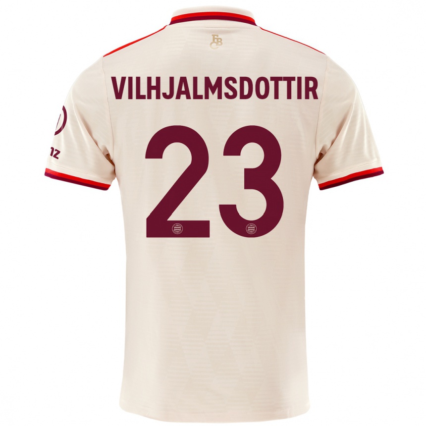 Kinder Fußball Karolina Lea Vilhjalmsdottir #23 Leinen Ausweichtrikot Trikot 2024/25 T-Shirt Luxemburg