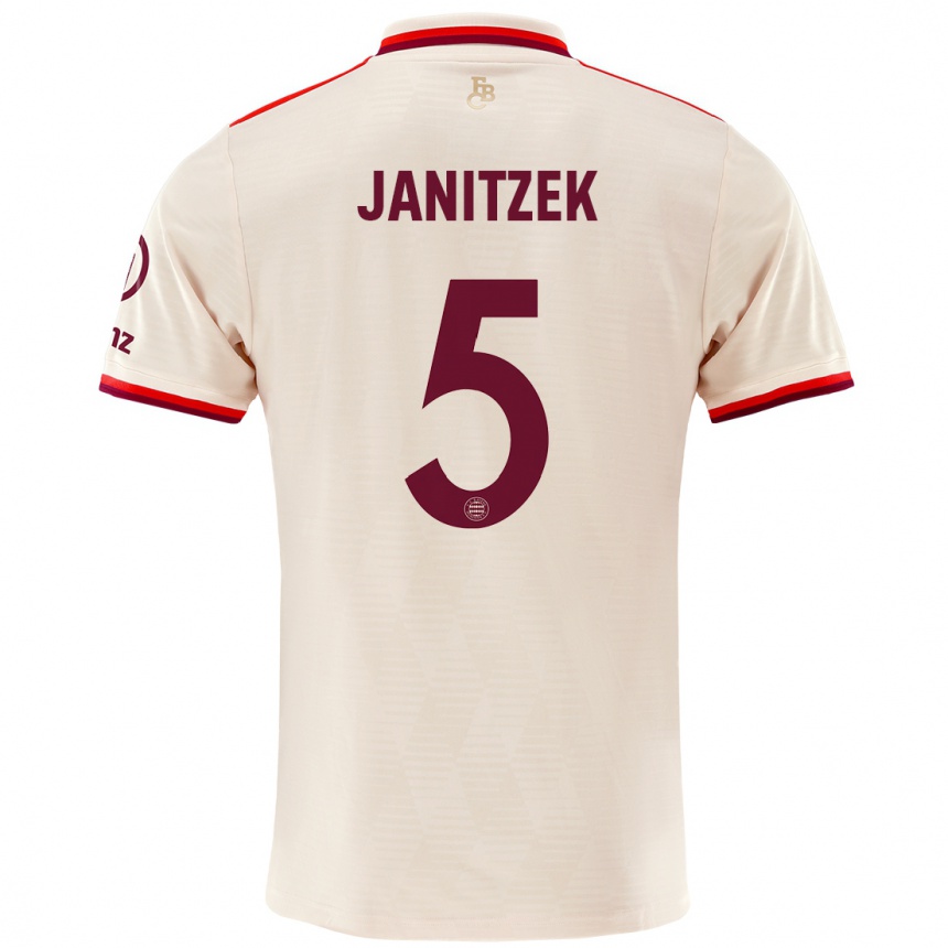 Kinder Fußball Justin Janitzek #5 Leinen Ausweichtrikot Trikot 2024/25 T-Shirt Luxemburg