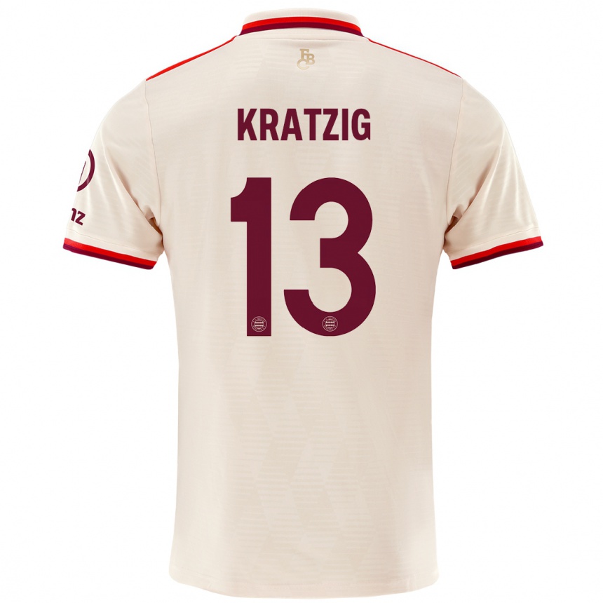 Kinder Fußball Frans Kratzig #13 Leinen Ausweichtrikot Trikot 2024/25 T-Shirt Luxemburg