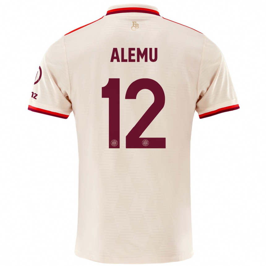 Kinder Fußball Liul Alemu #12 Leinen Ausweichtrikot Trikot 2024/25 T-Shirt Luxemburg