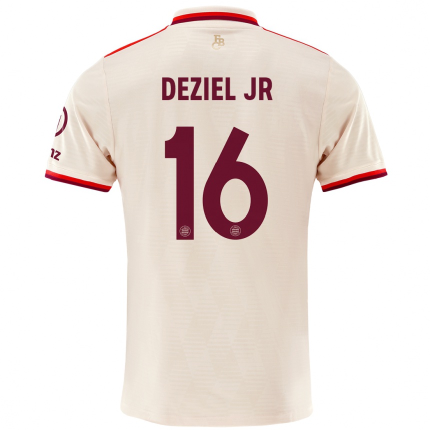 Kinder Fußball Robert Deziel Jr #16 Leinen Ausweichtrikot Trikot 2024/25 T-Shirt Luxemburg