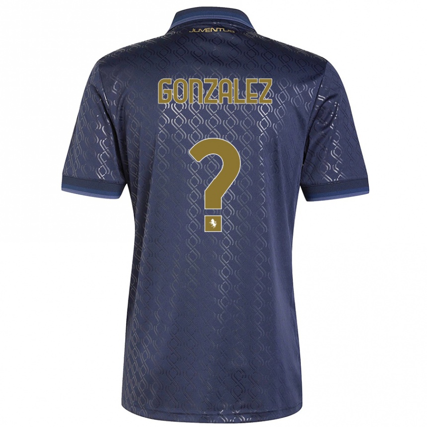 Kinder Fußball Facundo González #0 Marineblau Ausweichtrikot Trikot 2024/25 T-Shirt Luxemburg