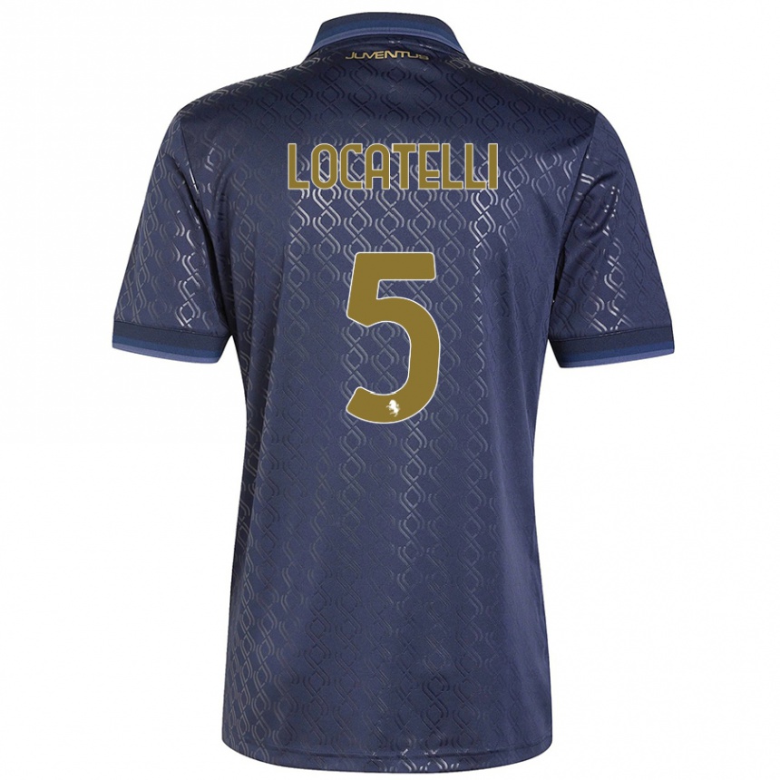 Kinder Fußball Manuel Locatelli #5 Marineblau Ausweichtrikot Trikot 2024/25 T-Shirt Luxemburg