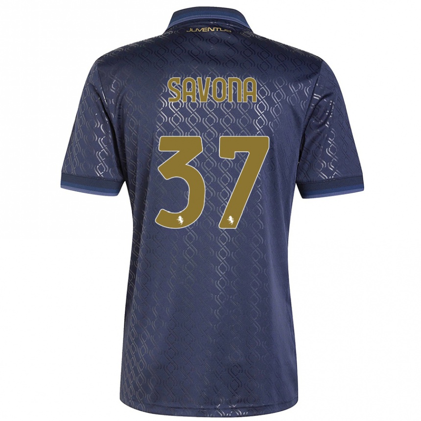 Kinder Fußball Nicolo Savona #37 Marineblau Ausweichtrikot Trikot 2024/25 T-Shirt Luxemburg