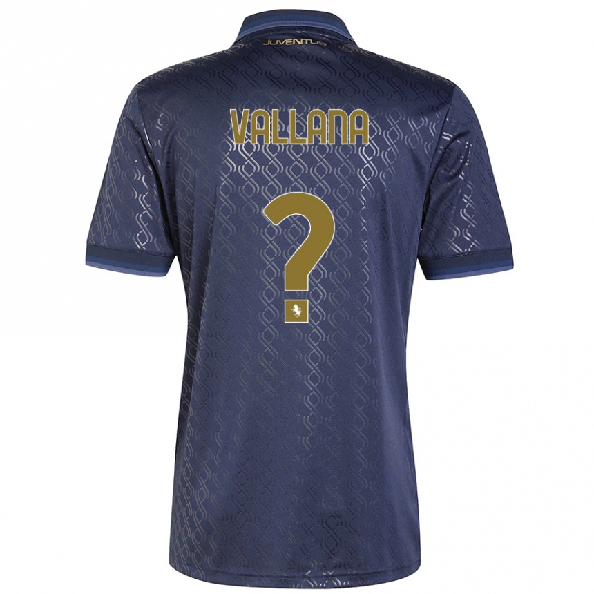 Kinder Fußball Edoardo Vallana #0 Marineblau Ausweichtrikot Trikot 2024/25 T-Shirt Luxemburg