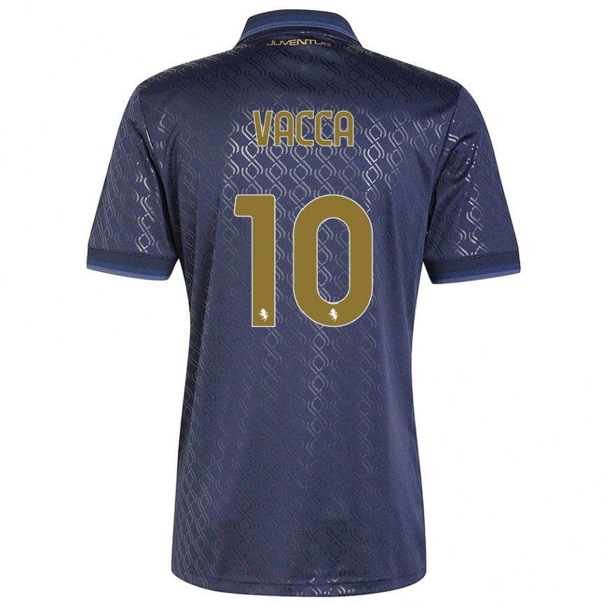 Kinder Fußball Alessio Vacca #10 Marineblau Ausweichtrikot Trikot 2024/25 T-Shirt Luxemburg