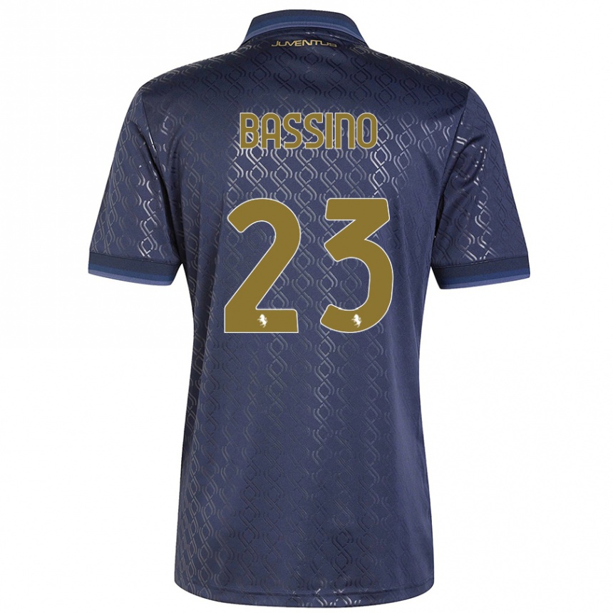 Kinder Fußball Alessandro Bassino #23 Marineblau Ausweichtrikot Trikot 2024/25 T-Shirt Luxemburg