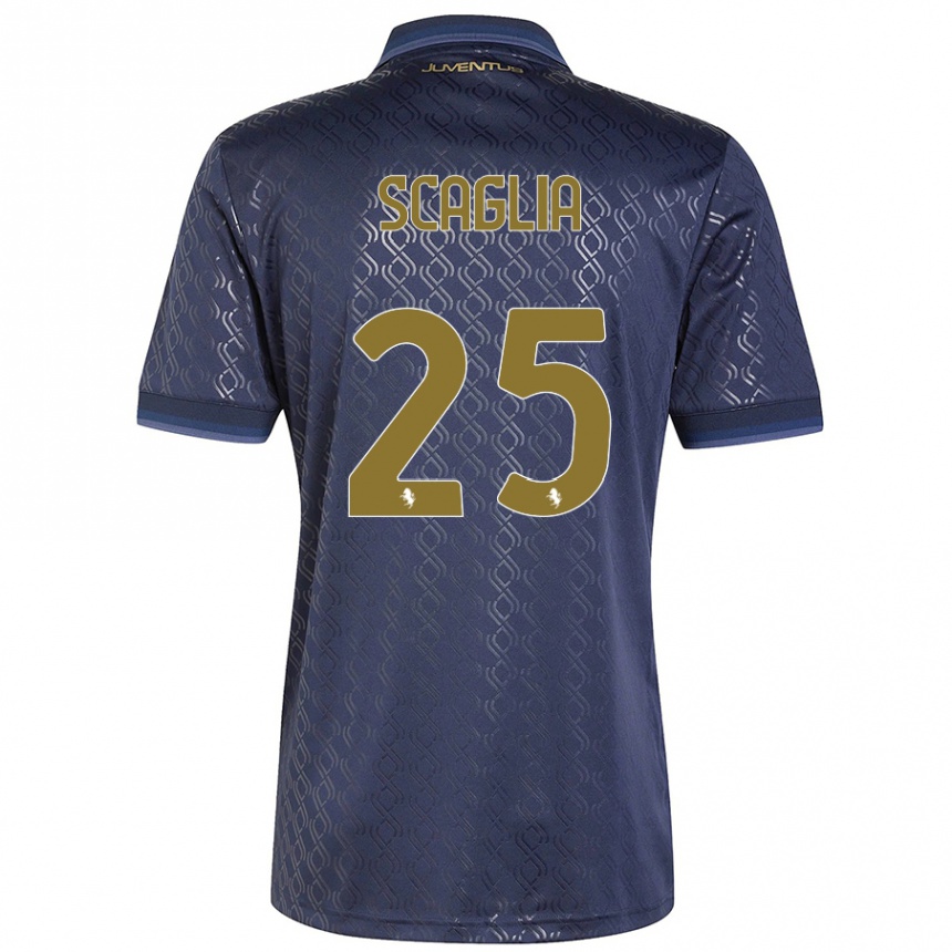 Kinder Fußball Simone Scaglia #25 Marineblau Ausweichtrikot Trikot 2024/25 T-Shirt Luxemburg