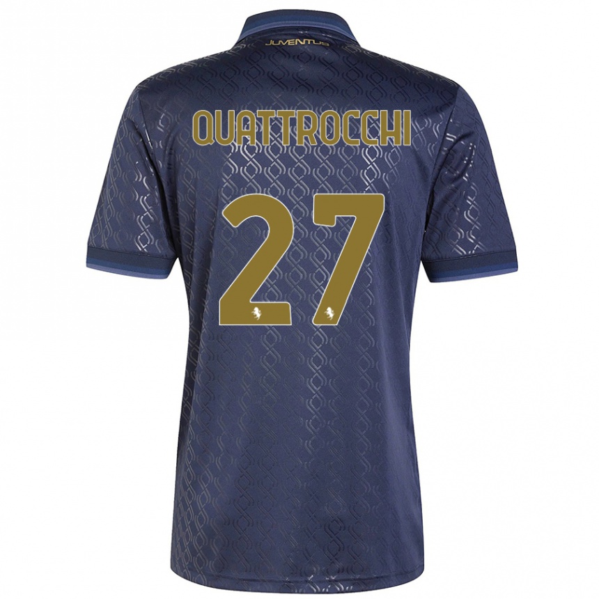 Kinder Fußball Juan Ignacio Quattrocchi #27 Marineblau Ausweichtrikot Trikot 2024/25 T-Shirt Luxemburg