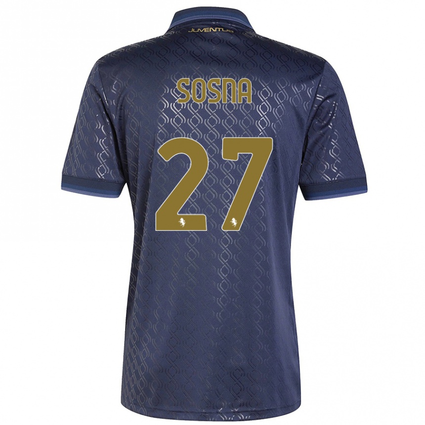 Kinder Fußball Adam Sosna #27 Marineblau Ausweichtrikot Trikot 2024/25 T-Shirt Luxemburg