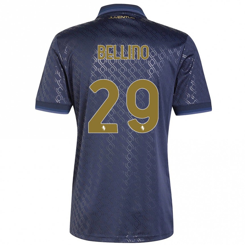 Kinder Fußball Filippo Bellino #29 Marineblau Ausweichtrikot Trikot 2024/25 T-Shirt Luxemburg