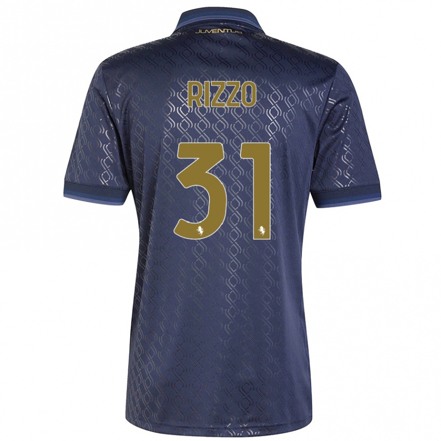 Kinder Fußball Niccolò Rizzo #31 Marineblau Ausweichtrikot Trikot 2024/25 T-Shirt Luxemburg